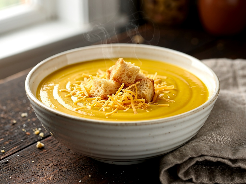 Cheddar Cheese Soup with Mustard