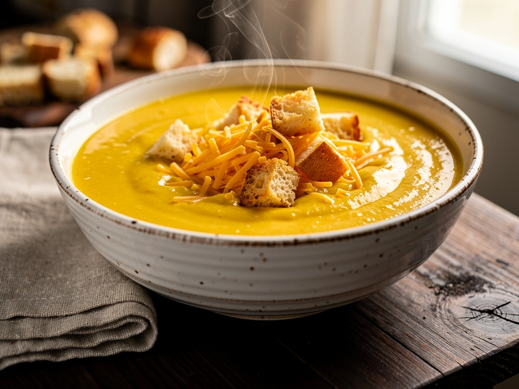 Cheddar Cheese Soup with Dijon Mustard