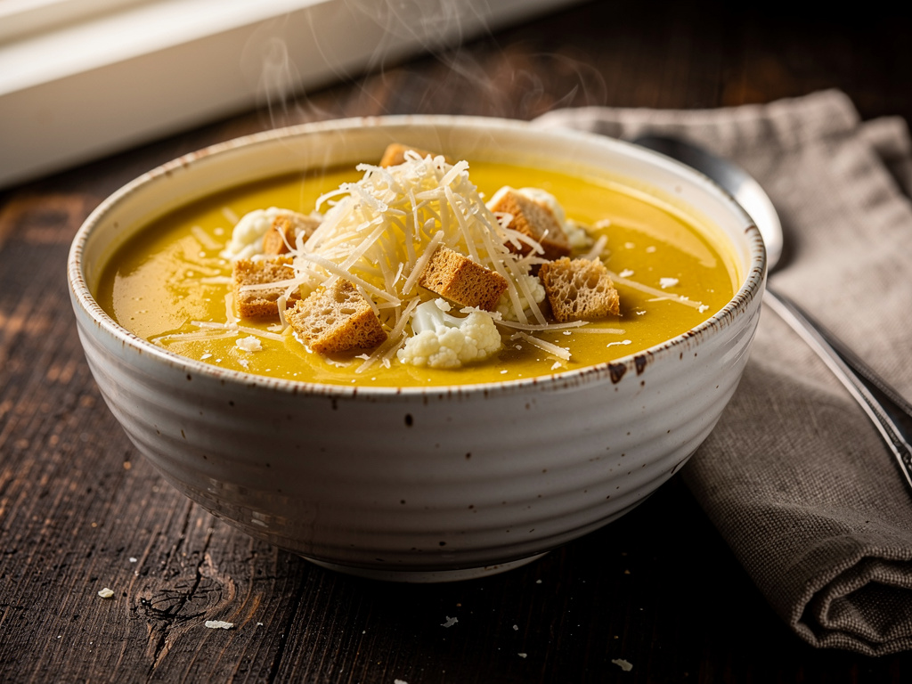 Cheese Soup with Cauliflower