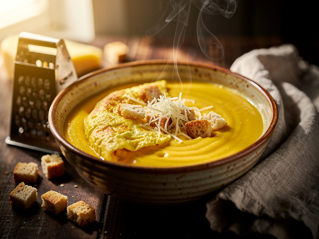 Cheese Soup with Omelet