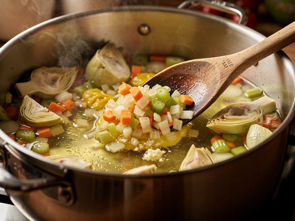Sautéing the aromatics until fragrant.