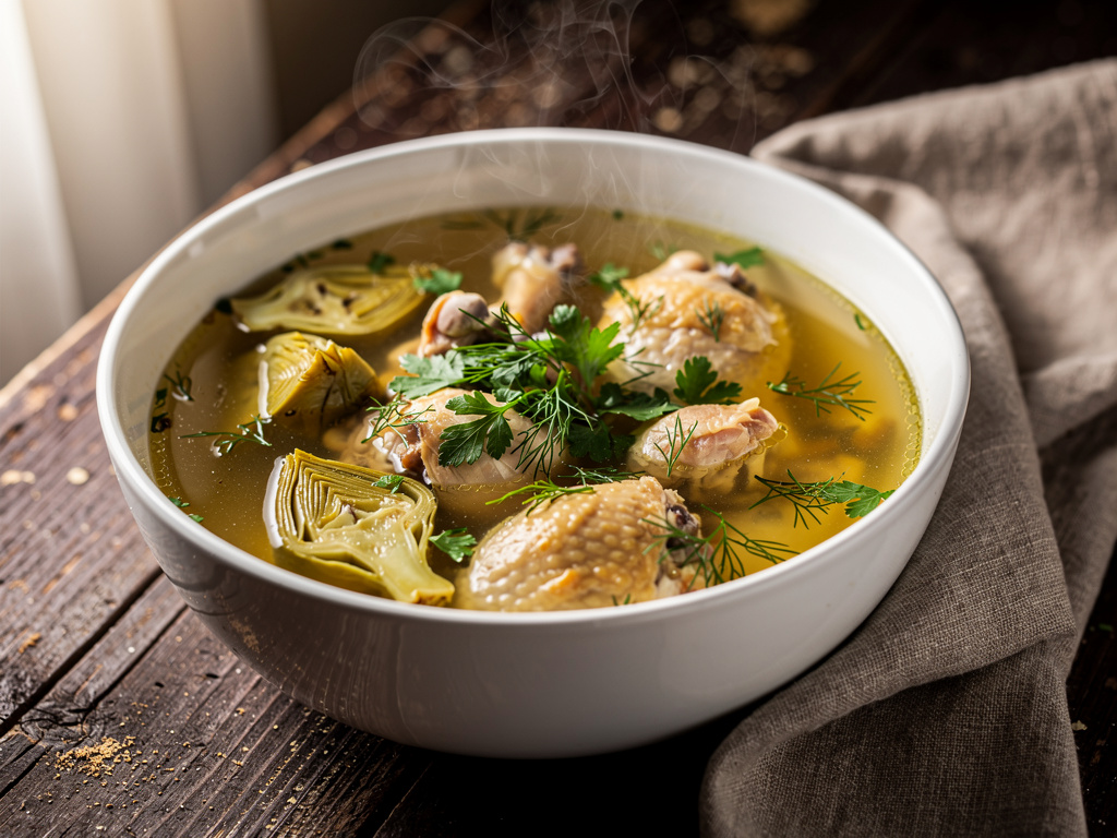 Chicken Soup with Artichokes