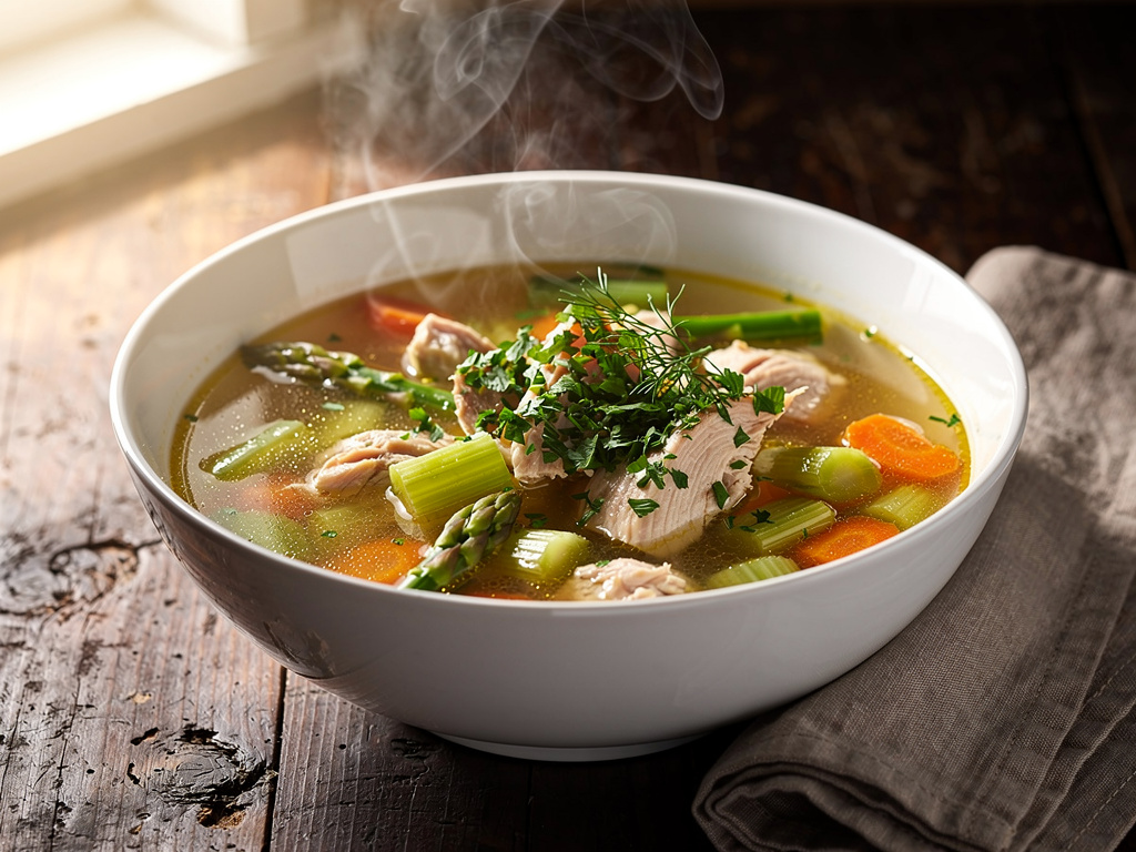 Chicken Soup with Asparagus