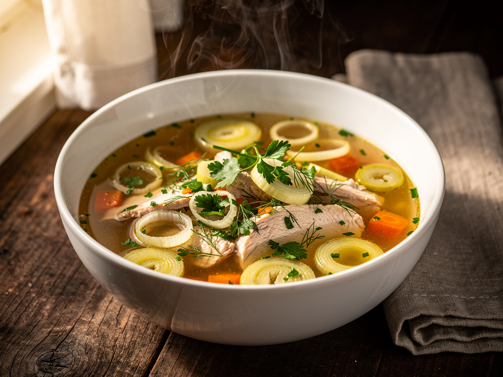 Chicken Soup with Leeks