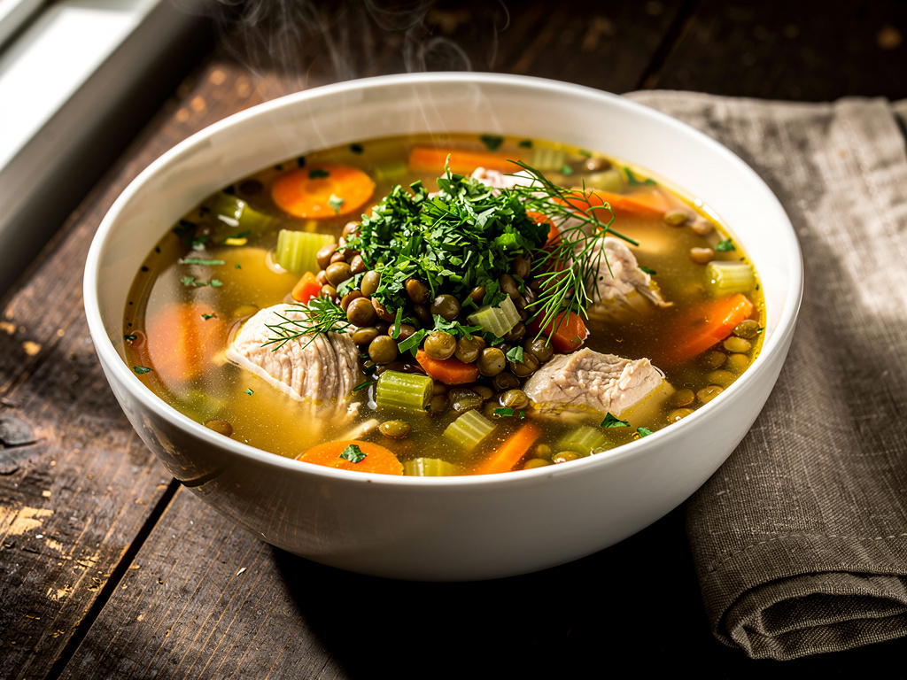 Chicken Soup with Lentils