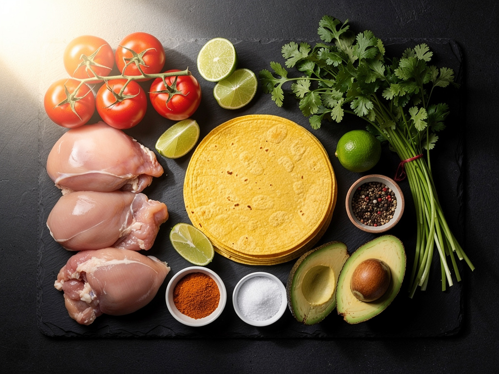 Fresh ingredients laid out and ready - mise en place makes cooking easier.