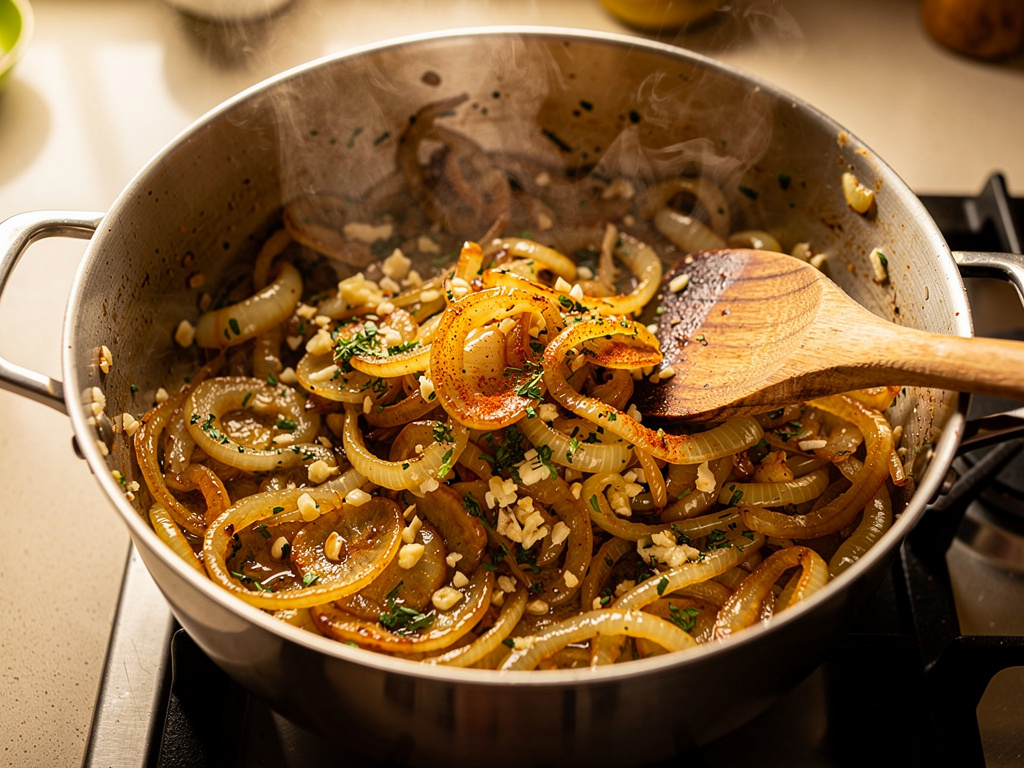 Sautéing the aromatics until fragrant.