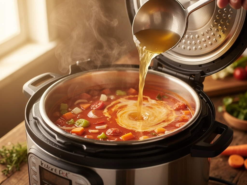 Adding the key ingredients to the pot.