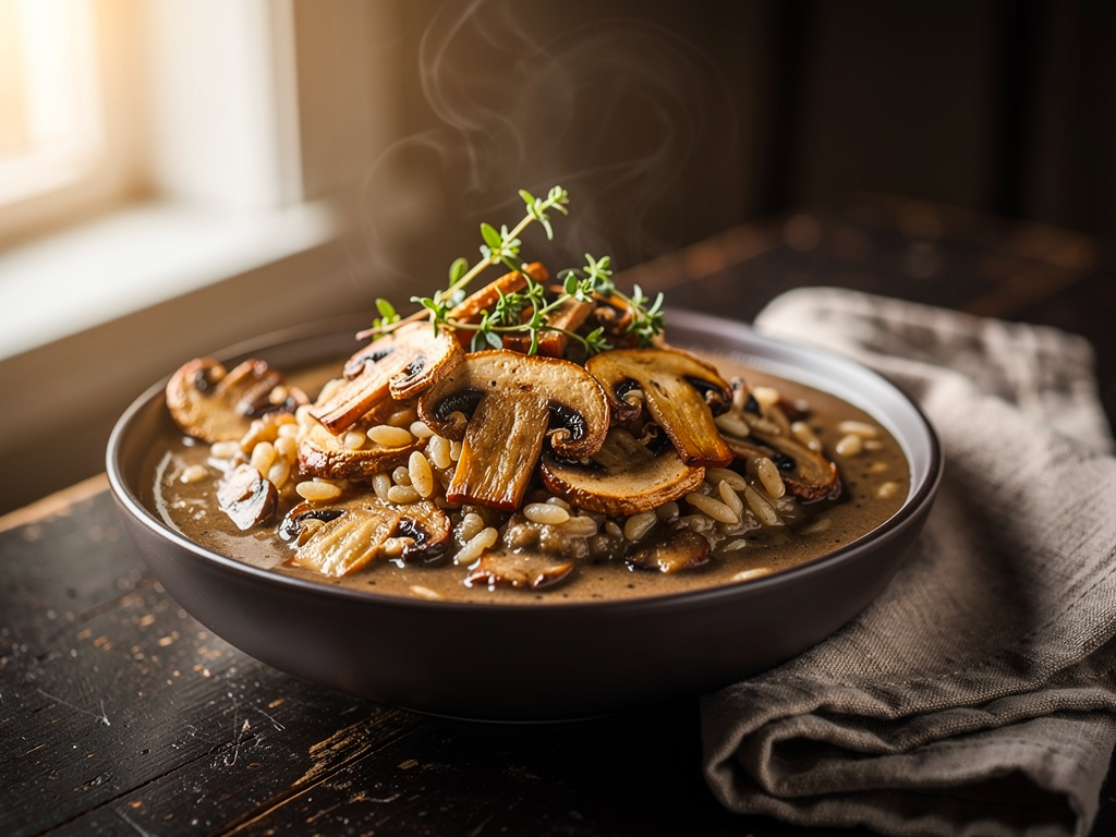 Mushroom Orzo Soup