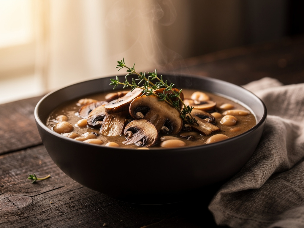 Mushroom White Bean Soup