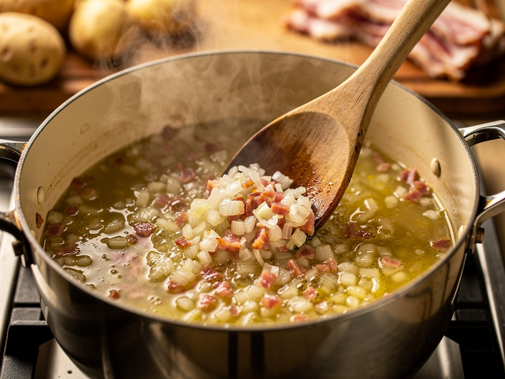 Sautéing the aromatics until fragrant.