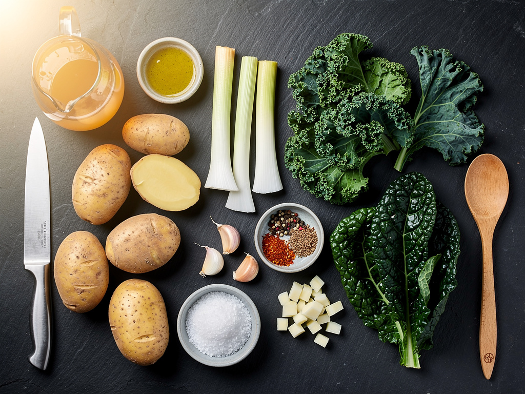 Yukon Gold potatoes and fresh kale — the two stars of this soup.