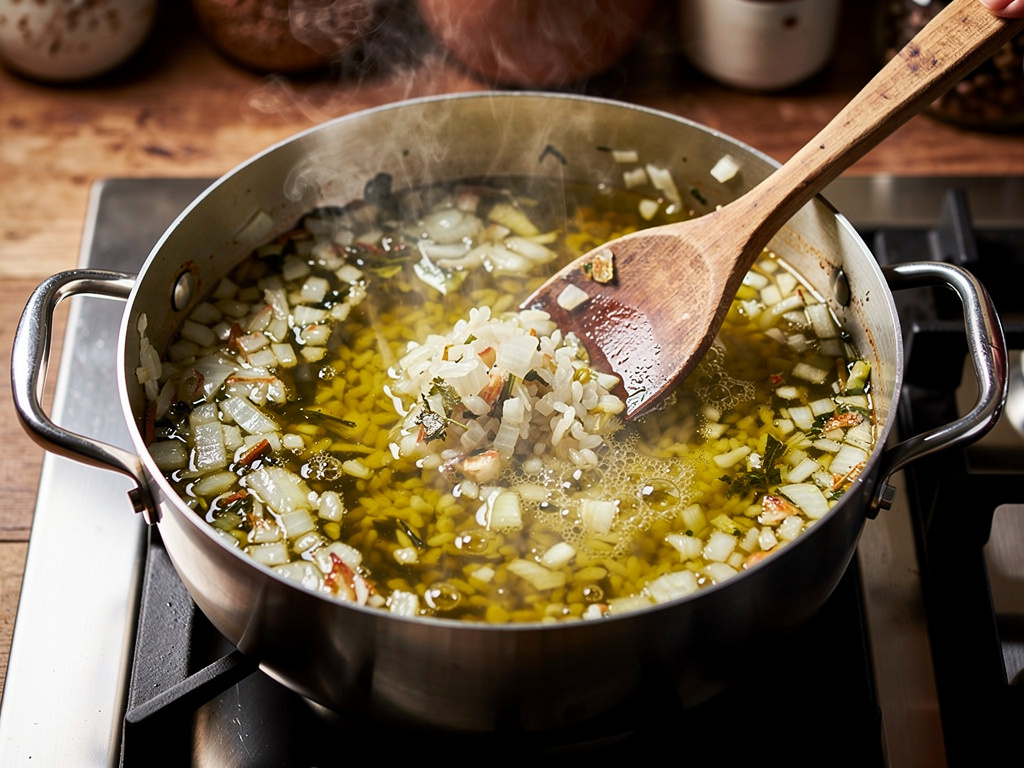 Sautéing the aromatics until fragrant.