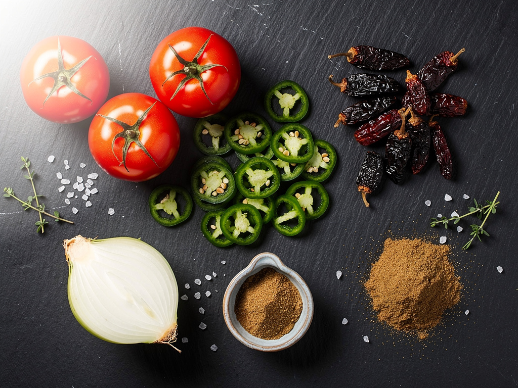 Fresh ingredients laid out and ready - mise en place makes cooking easier.